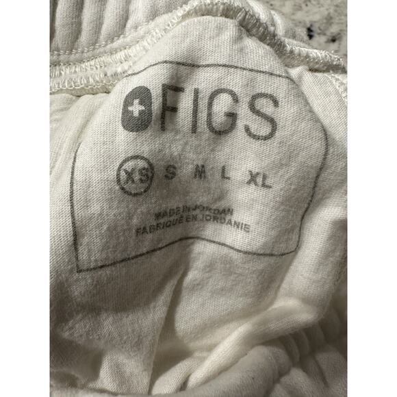 Figs Logo Off Shift Wide Leg Sweatpants Women's Sz XS Off White - Picture 9 of 10